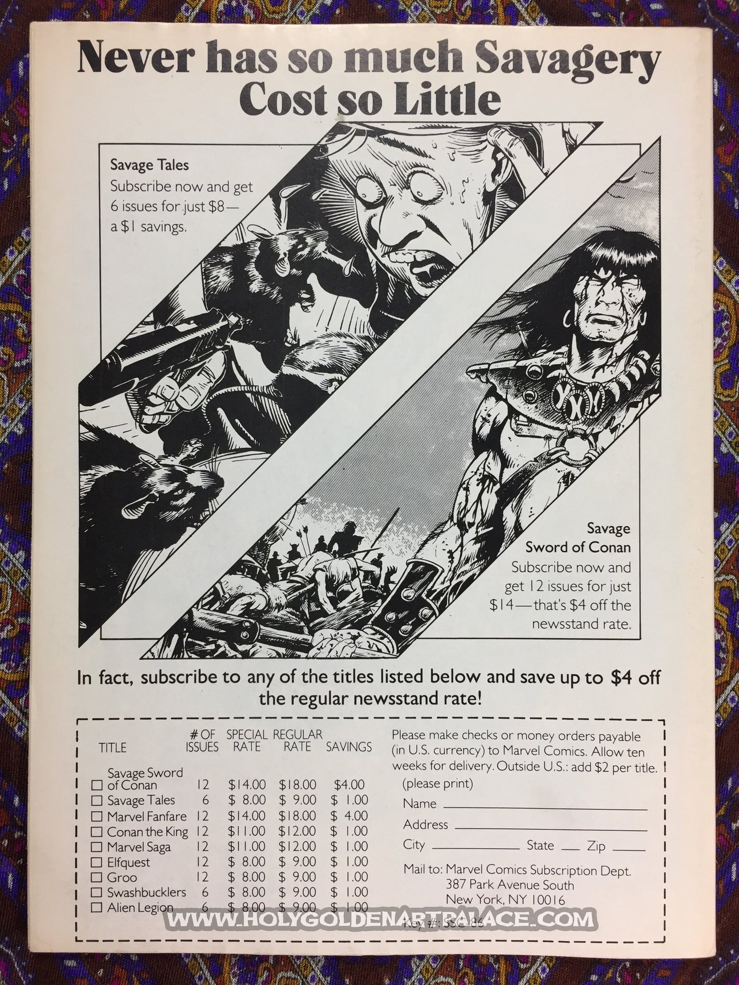 SAVAGE TALES VOL. 2 # 7 MARVEL MAGAZINE OCT 1986 NO. 7 <HBBMAG20>