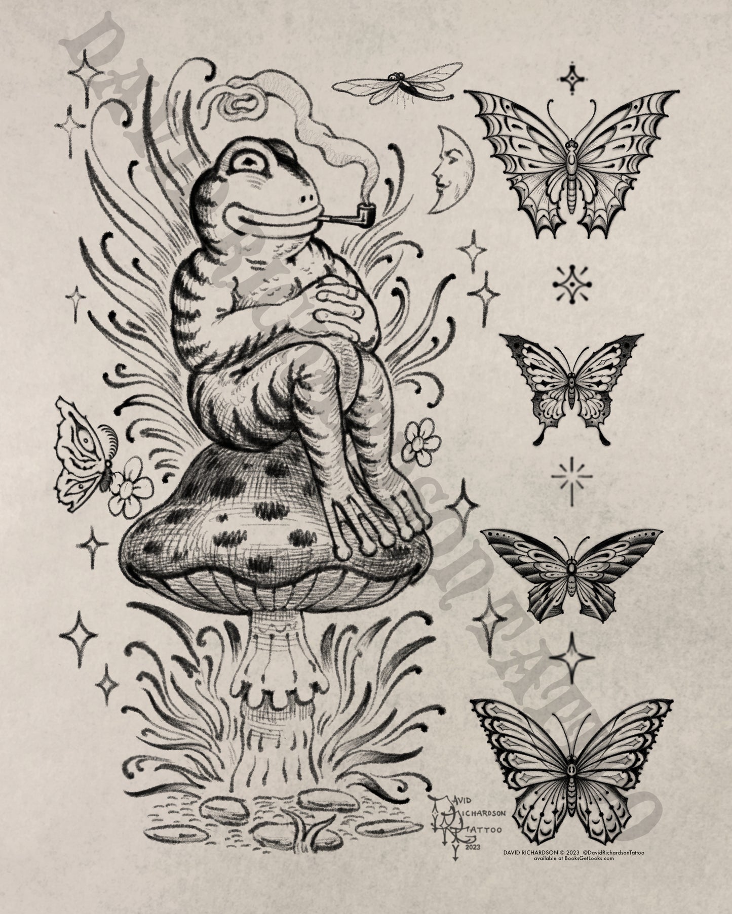 FROG AND BUTTERFLIES •FRAMED•