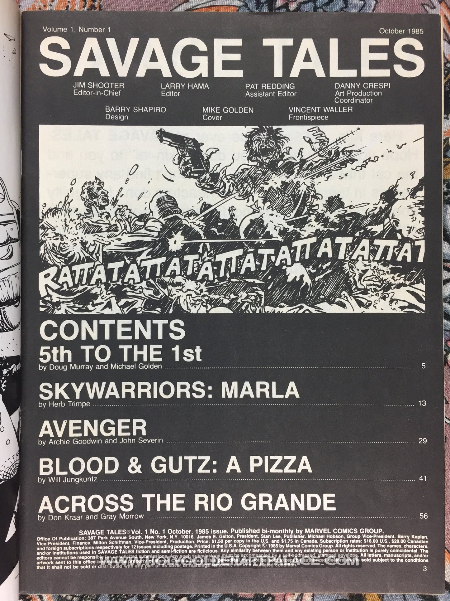 SAVAGE TALES VOL. 1 # 1  MARVEL MAGAZINE OCT 1985 NO. 1 <HBBMAG20>