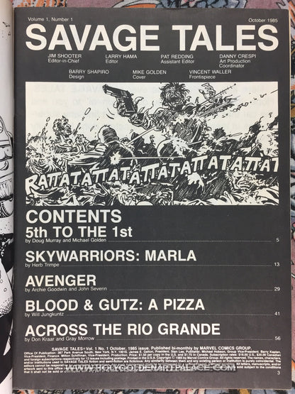SAVAGE TALES VOL. 1 # 1  MARVEL MAGAZINE OCT 1985 NO. 1 <HBBMAG20>