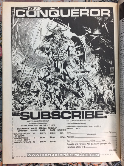 SAVAGE TALES VOL. 1 # 1  MARVEL MAGAZINE OCT 1985 NO. 1 <HBBMAG20>